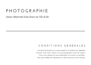Carte cadeau - Shooting photos maternité - Ségolène Trousset